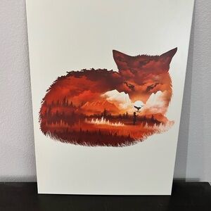 Red Fox Landscape Displate Metal Wall Art